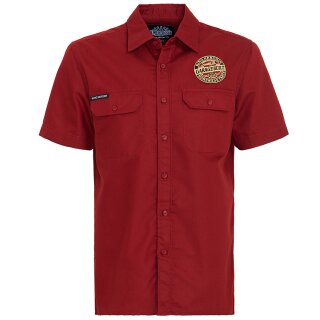 King Kerosin Vintage Worker Shirt - Grage Built Red M