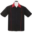Steady Clothing Vintage Bowling Shirt - The Shuckster Schwarz XS