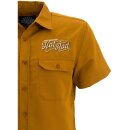 Camisa de trabajador King Kerosin Vintage - Hot Rod Ochre Yellow M