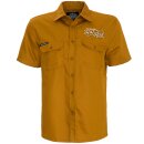 Camicia da lavoro vintage King Kerosin - Hot Rod Ochre Yellow XXL