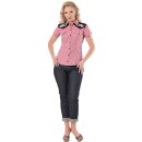 Steady Clothing Western Bluse - Rockabilly Rose Rot L