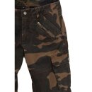 King Kerosin Cargo Jeans Pantalones / Pantalones cortos - Doble Camuflaje W30 / L32