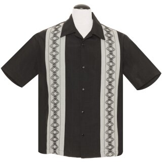 Steady Clothing Vintage Bowling Shirt - Guayabera Estable Black XS
