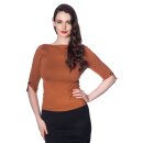 Suéter vintage para mujer Banned - Suéter marrón para adictos
