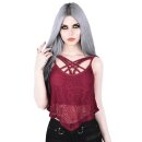 Killstar Lace Strappy Top - Deadly Beloved Wine