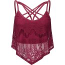 Killstar Lace Straps Top - Deadly Beloved Wine Red XL