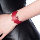 Banned Faux Leather Wristband - Simple Bat Red