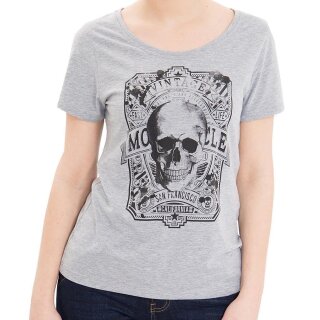 Queen Kerosin T-Shirt - Skull Vintage Hellgrau
