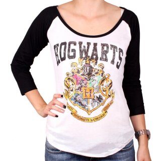 Harry Potter 3/4-Arm Raglan T-Shirt - Hogwarts Crest S