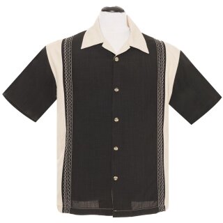 Steady Abbigliamento Vintage Bowling Shirt - Fly Me To The Moon Black XL