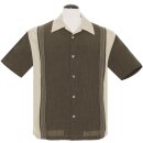 Steady Clothing Vintage Bowling Shirt - Fly Me To The Moon Oliv