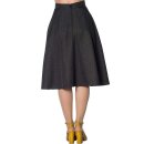 Banned Retro Circle Skirt - Secretary Flare Grey XS