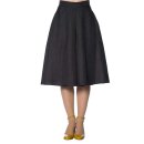 Banned Retro Circle Skirt - Secretary Flare Grey S