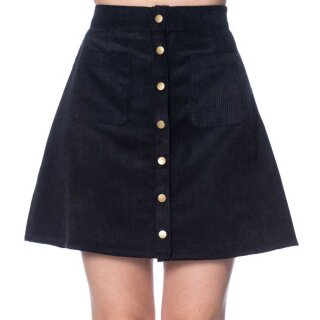 Banned Retro Cord Mini Skirt - Erica Navy