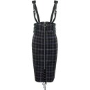 Killstar Pencil Skirt with Suspenders - Tempest Tartan XL