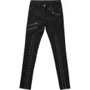 Killstar Jeans Trousers - Mazzy Lace-Up Black