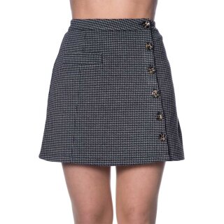 Mini-falda retro Banned - Bella Houndstooth Grey XL