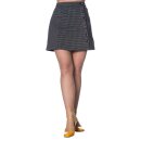 Banned Retro Mini Skirt - Bella Houndstooth Grey XL