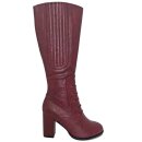 Banned Retro Vintage High Boots - Roscoe Burgundy 40
