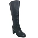 Banned Retro Vintage High Boots - Roscoe Black 36