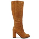 Banned Retro Vintage High Boots - Roscoe Ochre