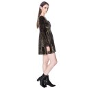 Banned Alternative Velvet Mini Dress - Damask XL
