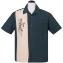 Camicia da bowling vintage Steady Clothing - Mai Tai Mirage Turchese XXL