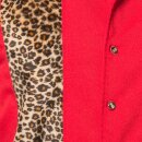 Camisa de bolos vintage de Steady Clothing - Leopard Panel Red S