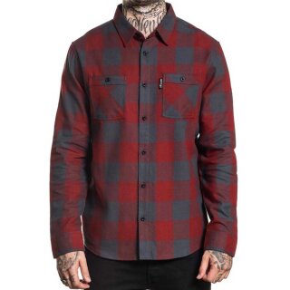 Sullen Clothing Flannel Shirt - Checks Red-Grey S