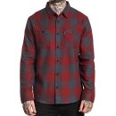 Sullen Clothing Flannel Shirt - Checks Red-Grey L