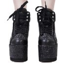 Chaussures à plateforme Killstar - Baskets Malice Glitter Platform 38
