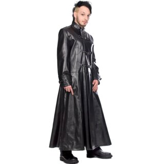 Black Pistol Faux Leather Coat - Closure Coat Sky XXL