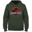 Jurassic Park Hoodie - Classic Logo Olive S