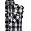 King Kerosin Sleeveless Flannel Shirt - Faster & Louder Black
