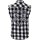 King Kerosin Sleeveless Flannel Shirt - Faster & Louder Black S