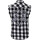 King Kerosin Sleeveless Flannel Shirt - Faster & Louder Black M