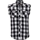 King Kerosin Sleeveless Flannel Shirt - Faster & Louder Black XL