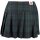 Black Pistol Pleated Mini Skirt - Buckle Mini Tartan Green S