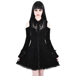 Killstar Velvet Mini Dress - Dead Silent Black