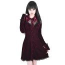 Killstar Velvet Mini Dress - Dead Silent Wine Red S