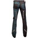Black Pistol Jeans Trousers - Freak Pants Tartan Green 40