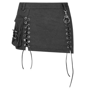 Punk Rave Denim Mini Skirt - Gothic Trooper L