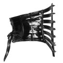Punk Rave Patent Leather Waist Cincher - Black Cage XL-XXL