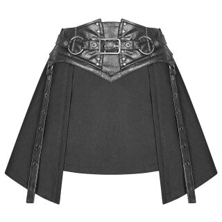 Punk Rave Denim Mini Skirt - Gothic Militia XS
