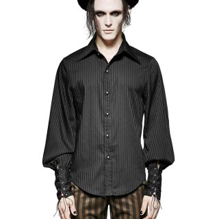 Punk Rave Gothic Shirt with Scarf - Edward Black 3XL
