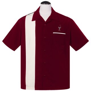 Steady Clothing Vintage Bowling Shirt - Cocktail Lounge Weinrot