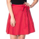 Banned Gonna a righe retrò - Polka Dots Red