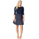 Banned Retro A-Line Skirt - Polka Dots Navy