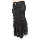 Rubiness Gothic Maxirock - Victorian Skirt Schwarz Plus-Size