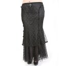 Rubiness Gothic Maxirock - Victorian Skirt Schwarz Plus-Size 42